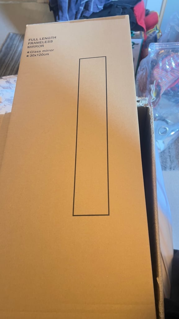 Full Length Frameless Mirrors x 2