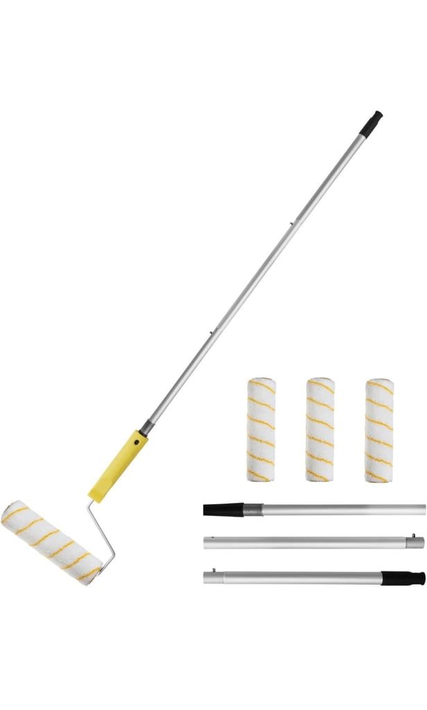 Paint Roller with Aluminum Extended Detachable Pole Handle, 3 x Roller Brush