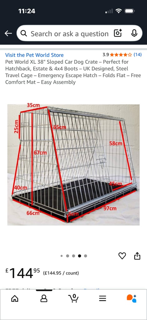 Dog crate for car 
