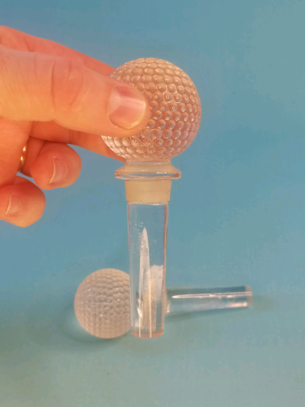 4,2-inch, 2x Vintage Golf Ball Crystal Decanter Stopper Bottle Cork. 
