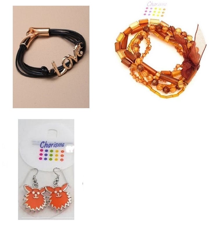 3 pieces of jewellery (2 bracelets and 1 pair of earrings) - JL50