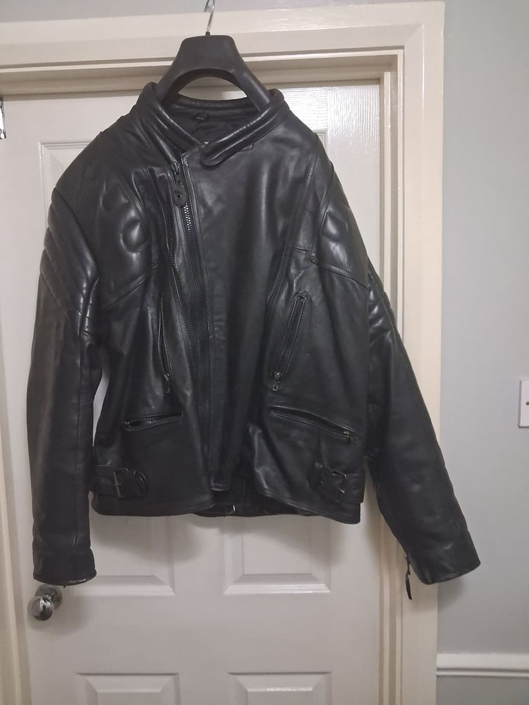 Mens leather motorcycle jacket
