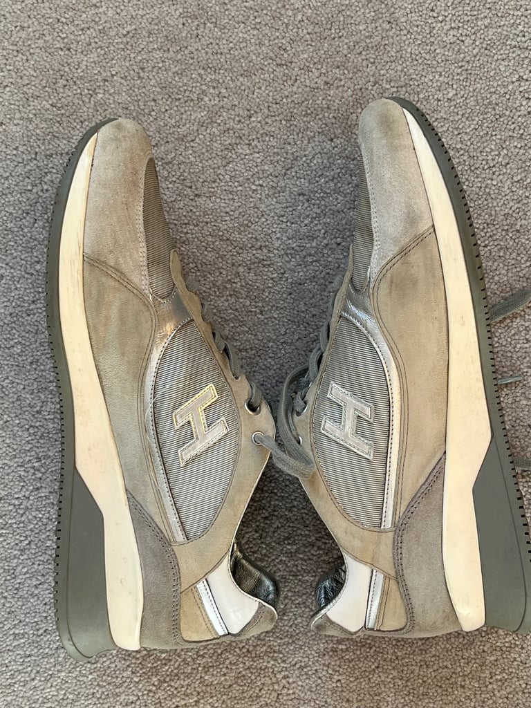 Italian Hogan Grey Light fabric/suede Casual trainers size 39 1/2