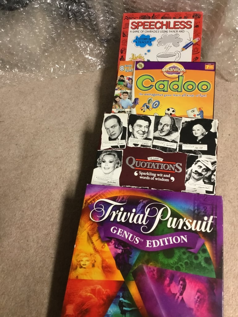 image for 4 x Board Games - Cadoo , Speechless , Trivial Pursuits ,Quotations 