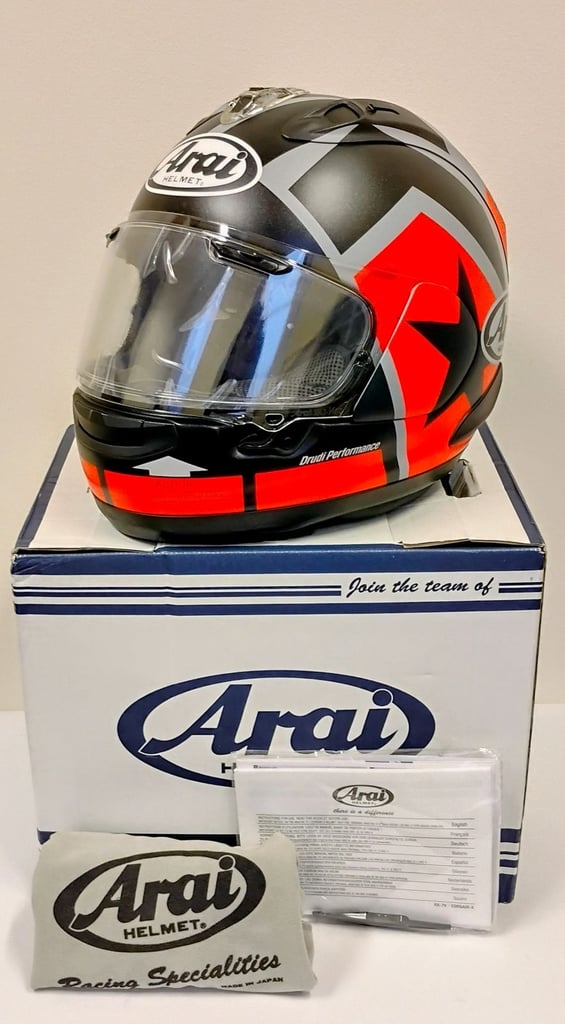RARE COLLECTORS ITEM #ARAI RX-7 MOTORCYCLE HELMET - MAVERICK VINALES WINTER TEST