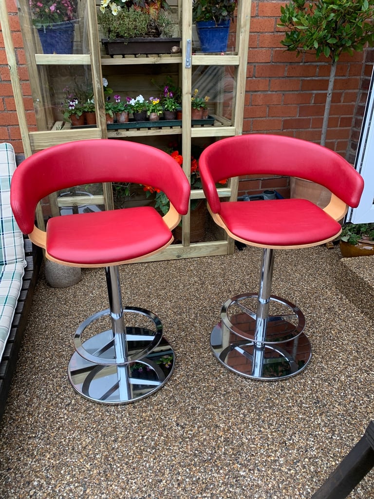image for 2 high back bar stools 