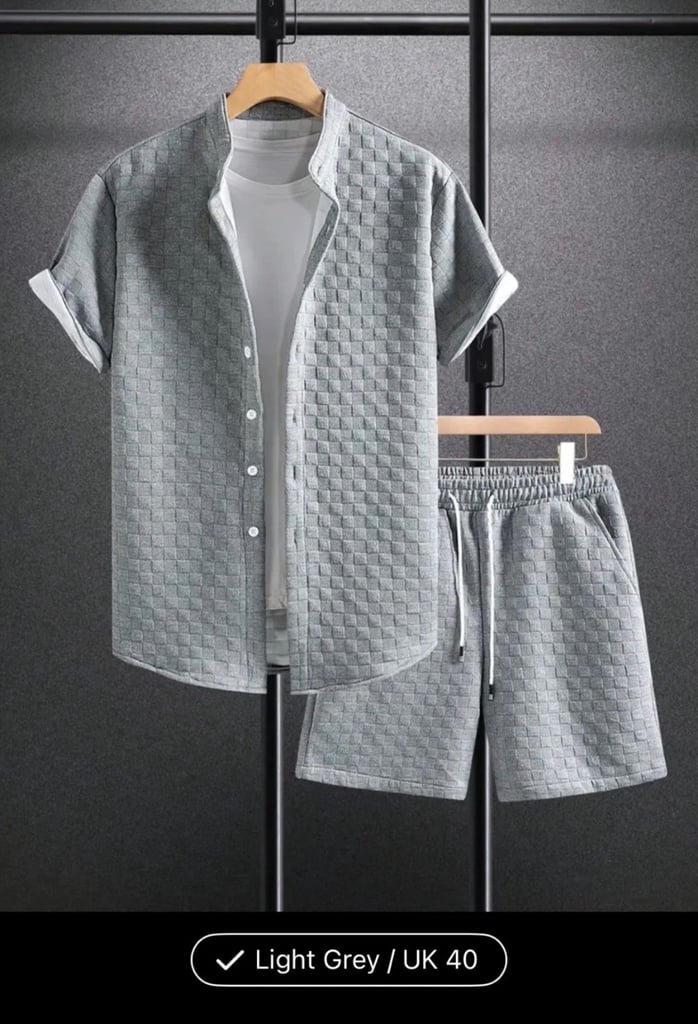 image for Men’s Grey combination Shirt & Shorts | casual/beach
