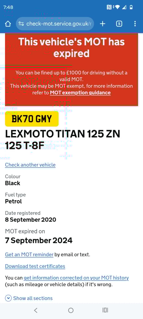 2020 lexmoto titan project spares or repairs 265ono delivery at cost 