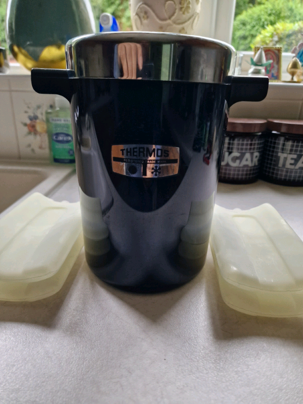 Vintage Black - Silver Thermos Wine/Champagne Ice Cooler