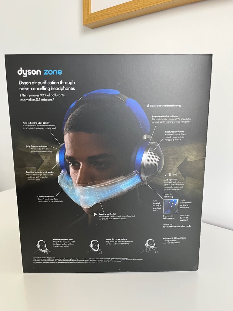 DYSON Zone Wireless Bluetooth Noise-Cancelling Air Purifying Headphones - Blue