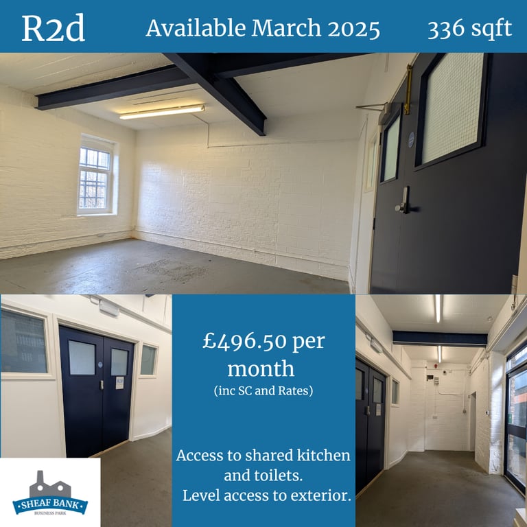 Workshop or Studio 336 sq ft, Sheaf Bank Business Park, S2 Sheffield