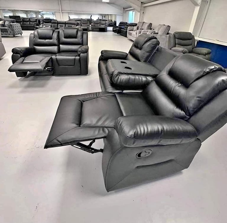 ]] Grey Color Sofa - 3+2 Seater Roma Recliner Sofa Set - Same Day Delivery - BOOK NOW COD ]]