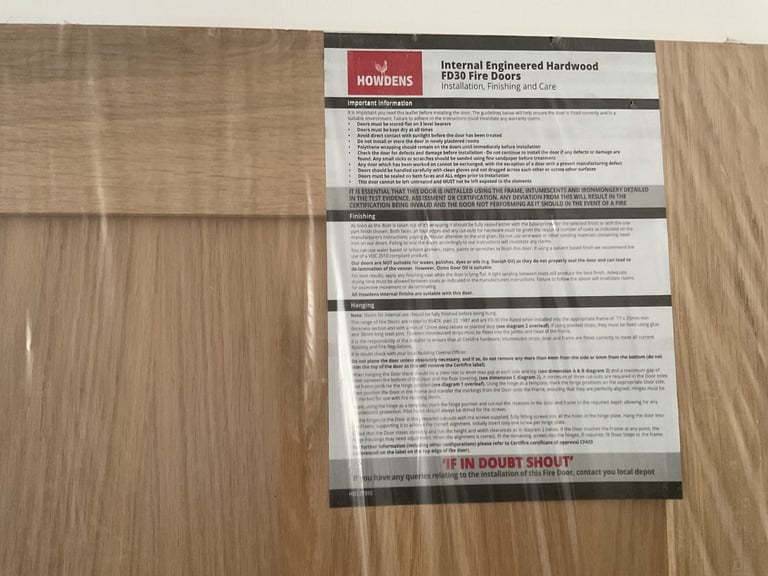 Howdens oak door £60