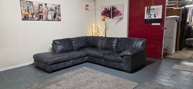 Sofology®️ Grey Aniline Leather Corner Sofa Cost £3500