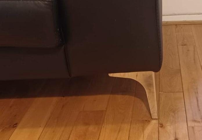 Black Italian leather sofa
