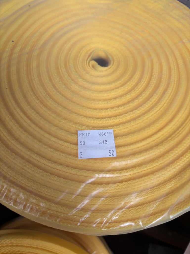Polypropylene yellow webbing (strapping)