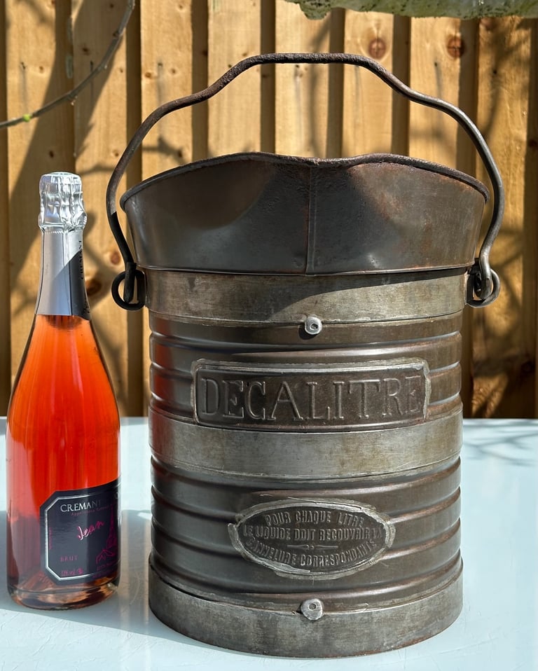 ANTIQUE FRENCH DECALITRE MEASURING JUG PITCHER, H33cm - 1900s CHAMPAGNE VINEYARD - WILL POST!