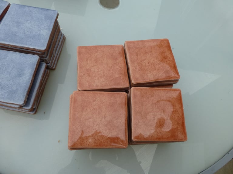 Brand new handmade 10cm square wall tiles Blue orange and green available