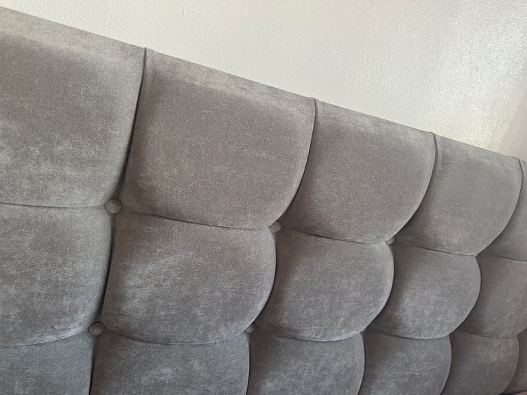 image for Storage double grey suede with mattress 