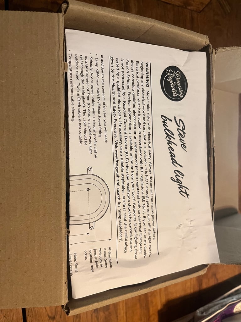 x2 Dowsing & Rowland Steve Bulkhead Lights, Brass (New in box). Unused from recent renovation