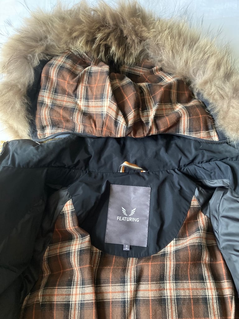 Black ladies parka with duck feather size 38