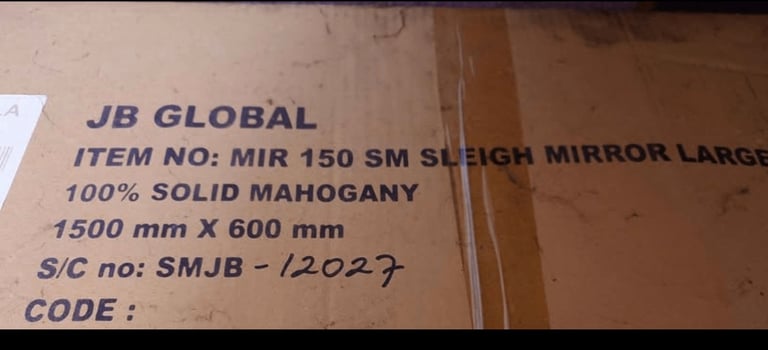 Solid mahogany mirror 150x60cm