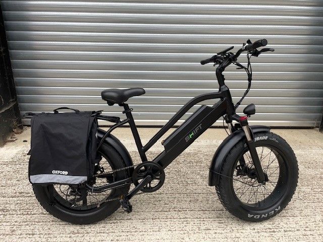 20 inch; Fat Tyre e-Bike 36v 13ah Battery - 2 x Spare tyres 4 x Innertube Lock and Dual Pannier Bags