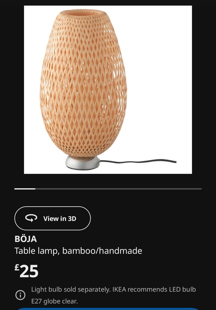 image for IKEA Table Lamp BOJA