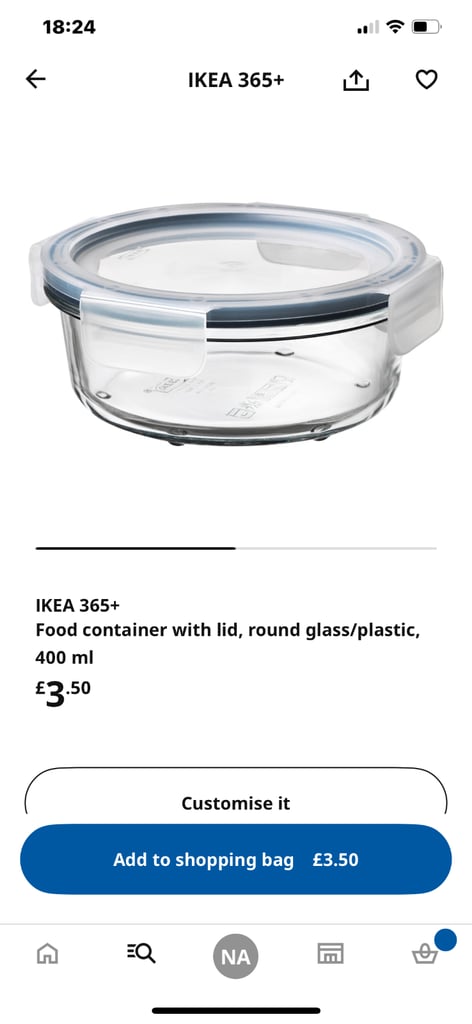 image for 6 x 400ml IKEA storage containers with lids