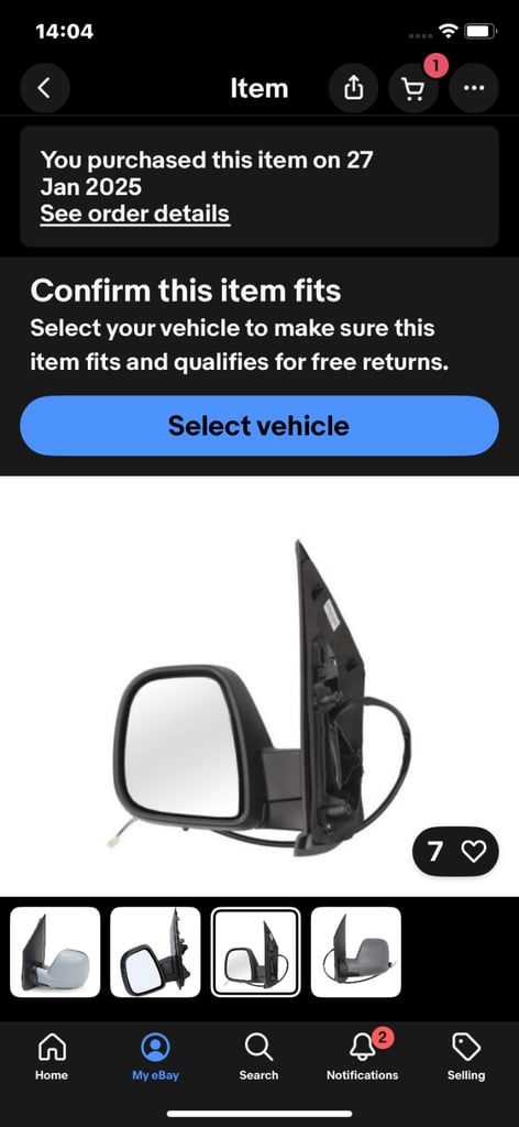 image for Toyota proace wingmirror 2020 