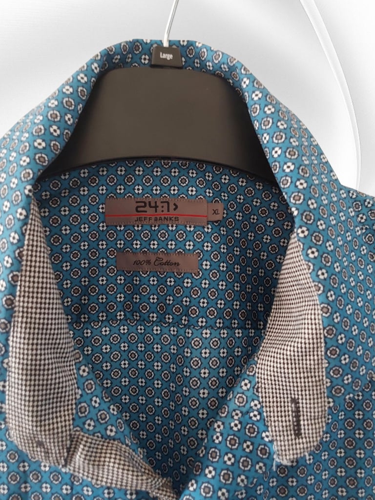 Jeff Banks 24:7  Men's Casual Shirt - Full Sleeve Shirt  Size XL