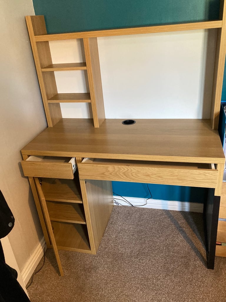 image for Ikea Micke desk with additional storage