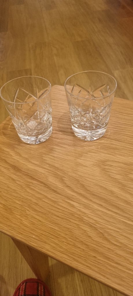 2 Small Crystal Tumblers 