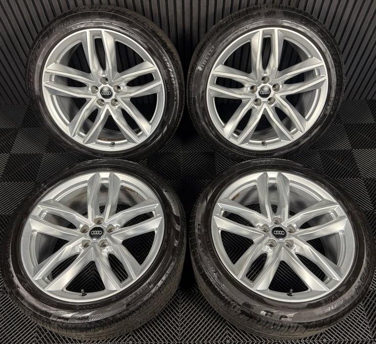 21'' GENUINE AUDI Q7 S LINE RS SILVER ALLOY WHEELS ALLOYS TYRES