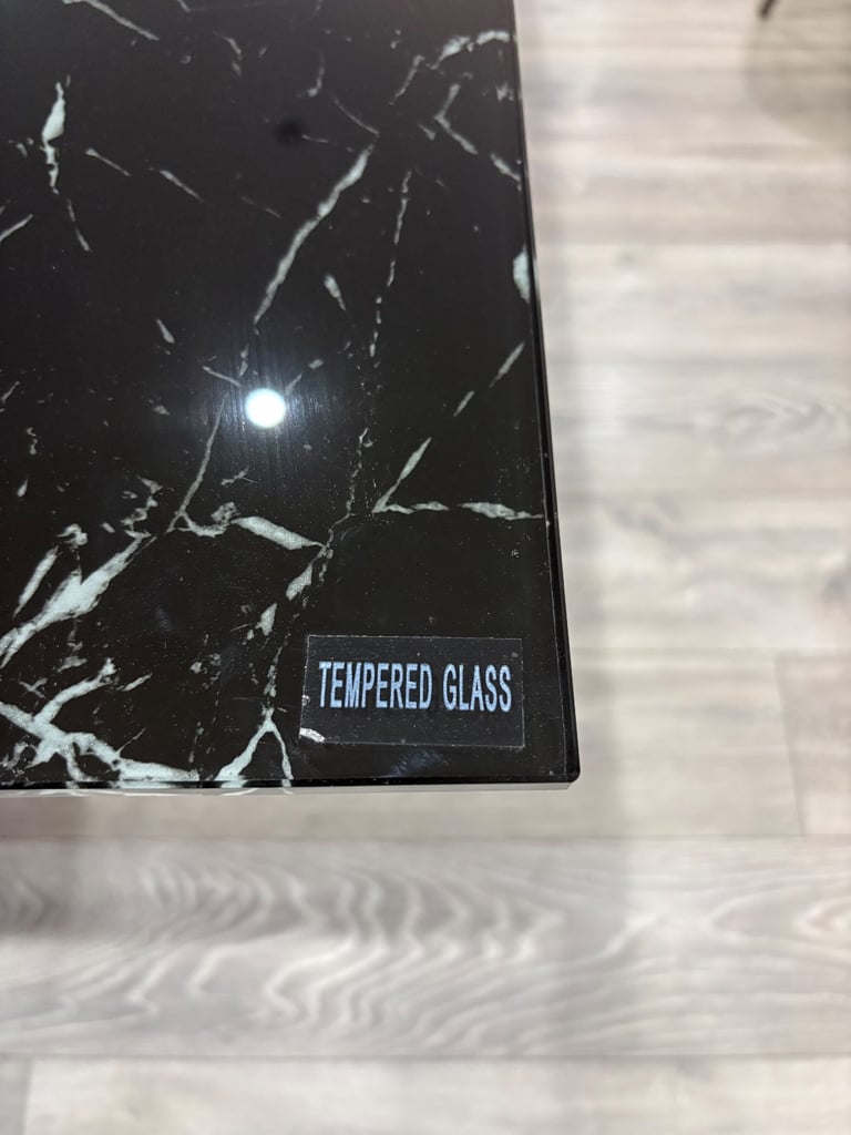 Tempered glass marble table 