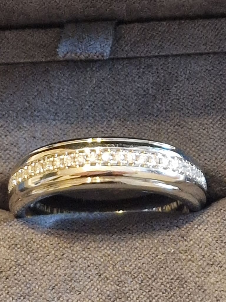 Mens Wedding Ring - Vera Wang Men's Platinum 0.23ct Total Diamond Band Size X