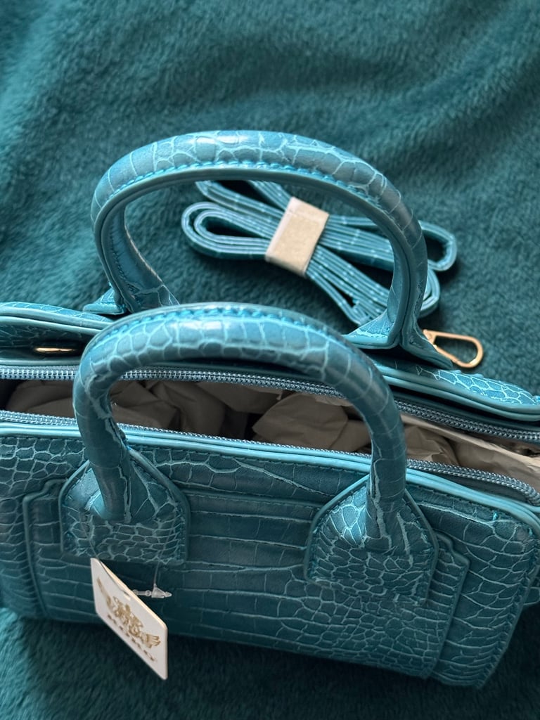Blue leather Tote bag 