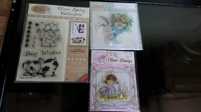 image for Crafting 3 Small Clear Stamps  - NEW 