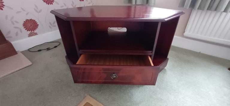Dark wood tv unit