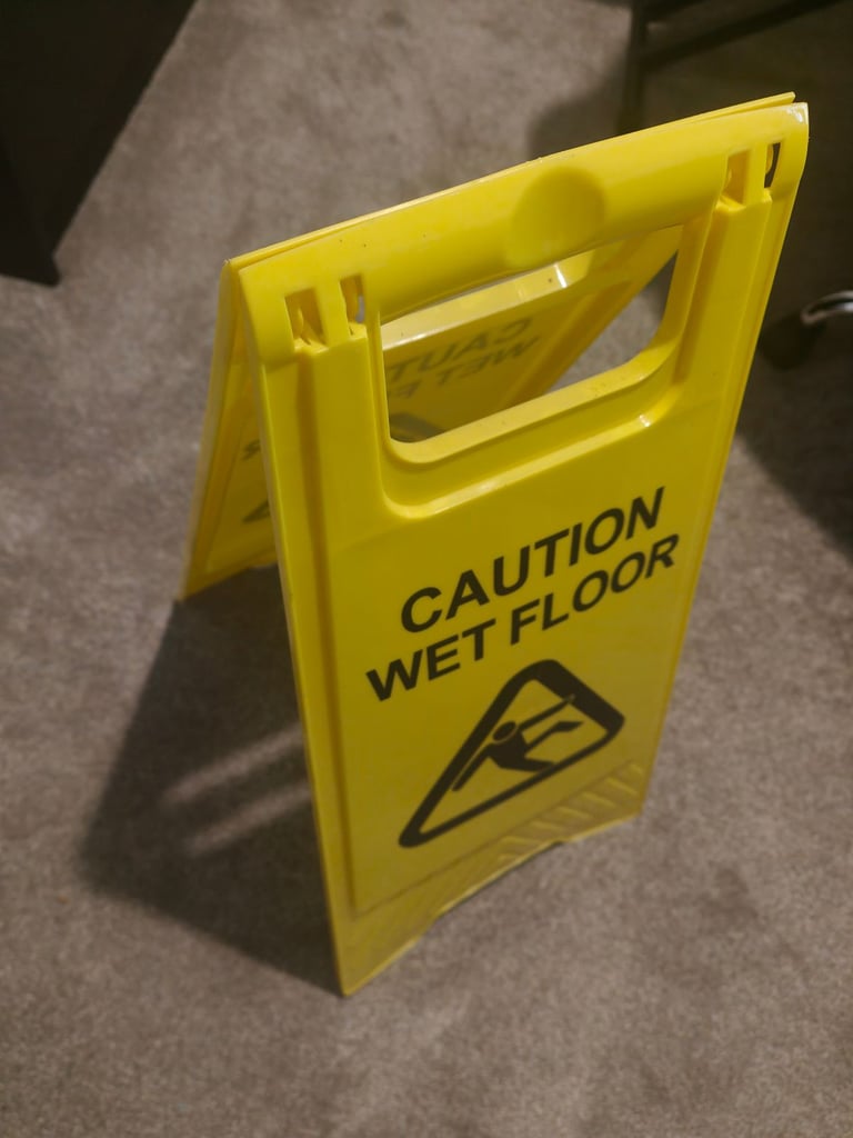 Warning caution wet floor sign for business