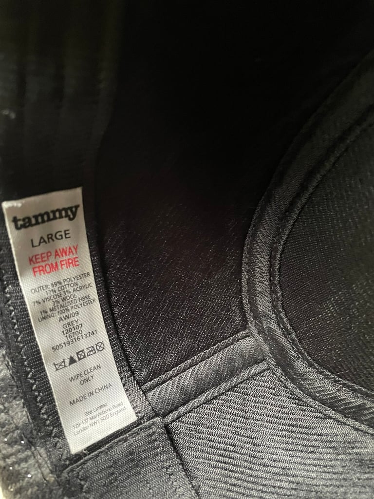 Lovely Black and grey check hat with bit of silver sparkle