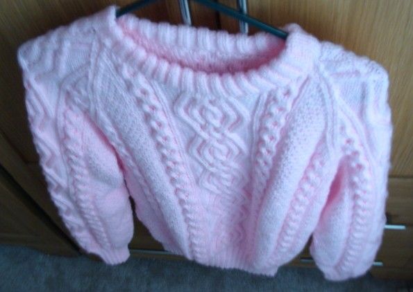 Beautifully - Hand Knitted Arron Jumper - Medium - Pink - as per attached photos