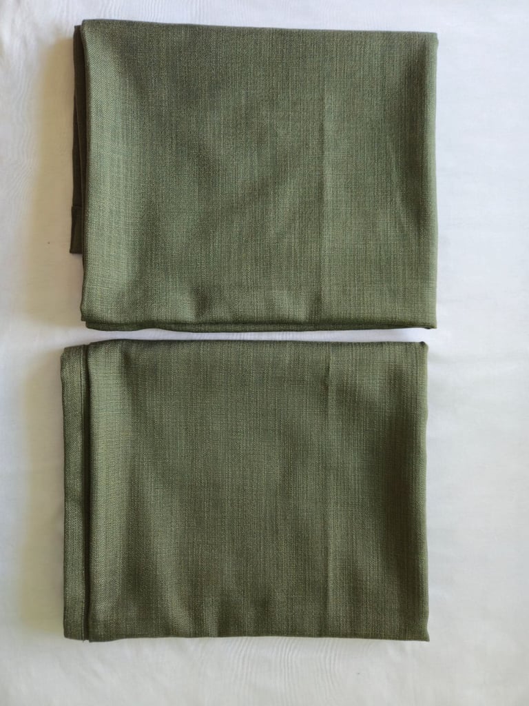 2X SET OF Curtain Poles - Antique Brass Plain Metal Ball Extendable Curtain WITH 2 CURTAINS
