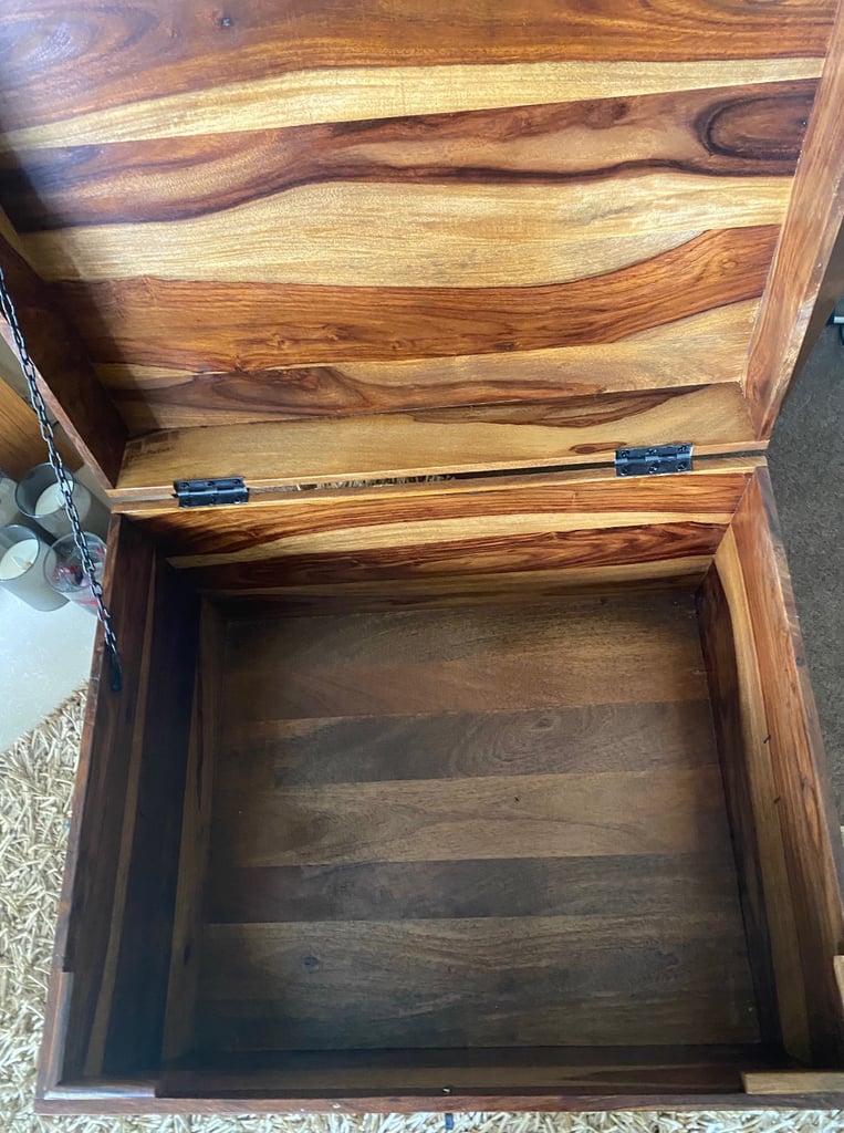 Large solid wooden storage box