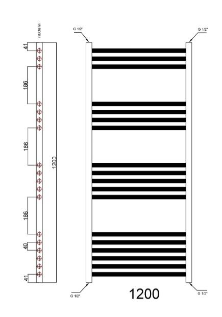 Brand New Chrome Heated Towel Radiator 500 x 1200 mm