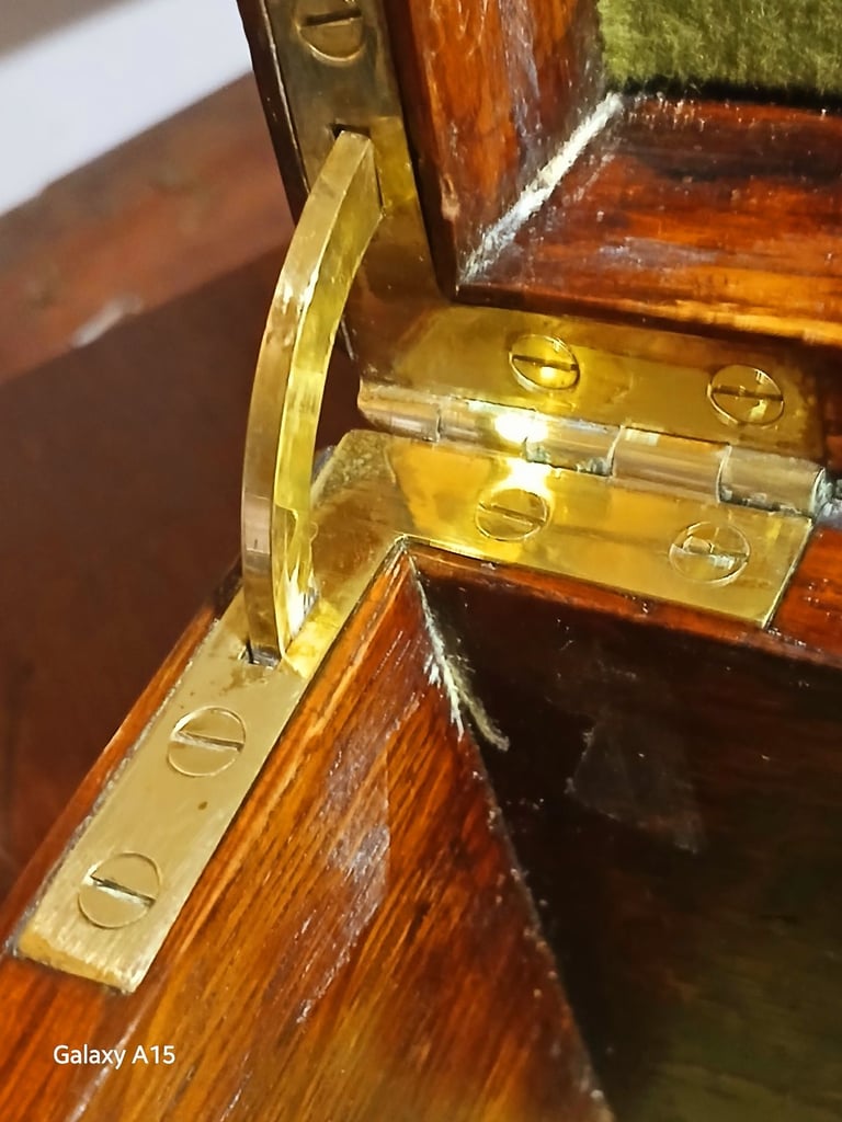 1885 Oak & Brass Bound Military Campaign Officers Document Case