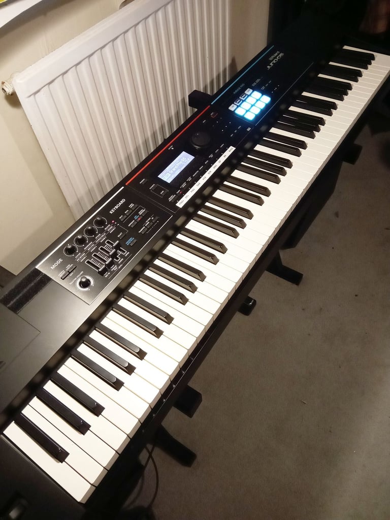 Superb ROLAND JUNO DS88. Weighted Keys. Battery Power or Mains. 1 Owner. Case, Pedal, PSU
