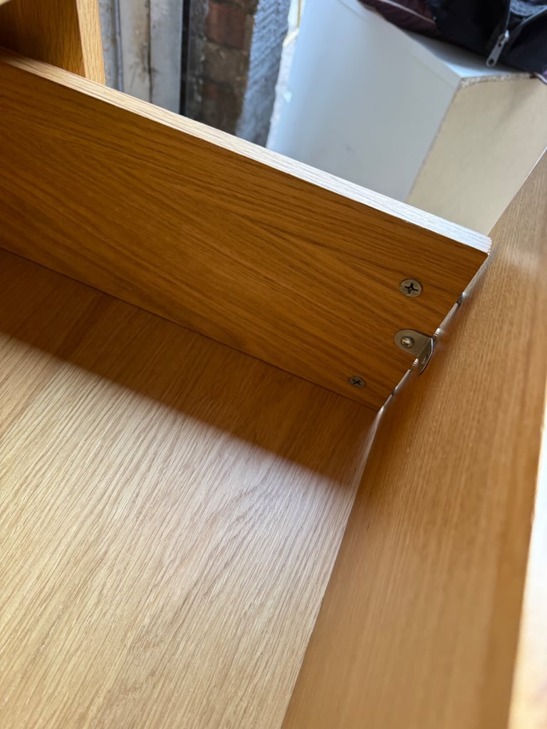 FREE DELIVERY HABITAT SOLID OAK TALLBOY CHEST OF 5 DRAWERS GOOD CONDITION