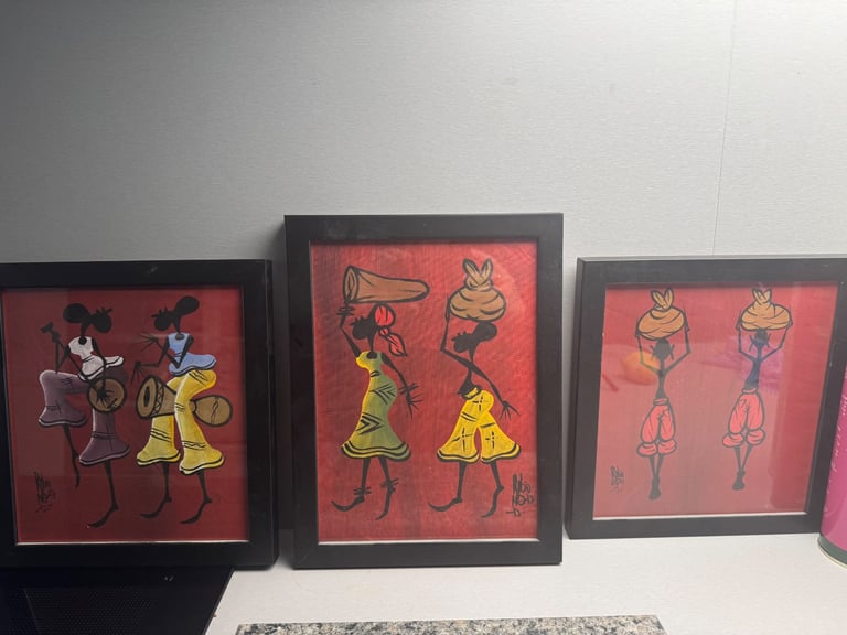 image for Framed hand pained prints bought in South Africa