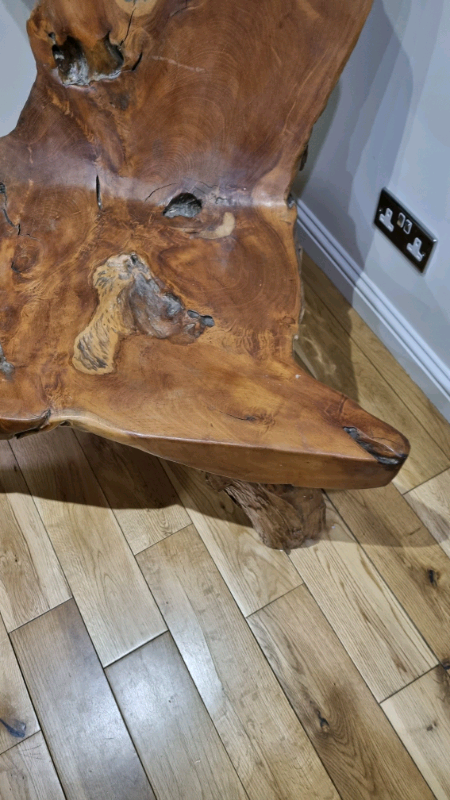 Hand Carved, Heavy, Solid, Wooden Statement Chair